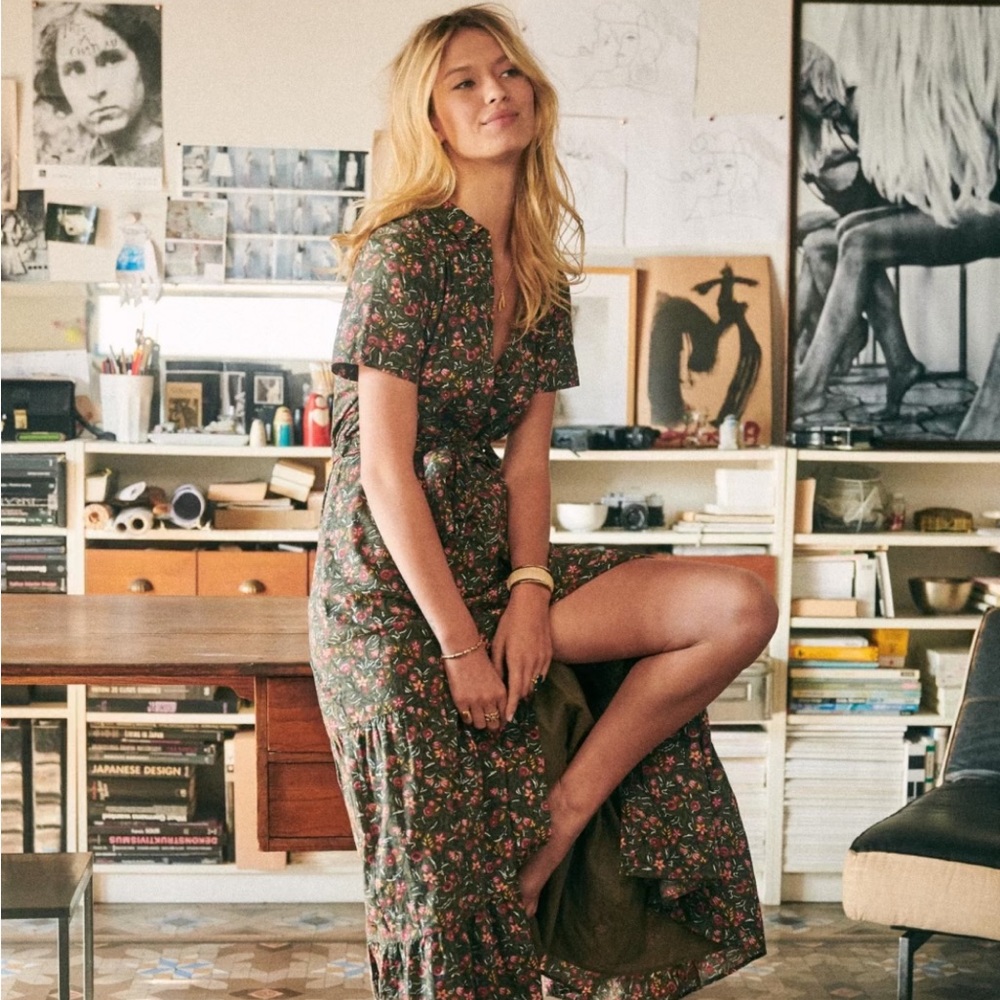 Sézane Dauphine Floral Maxi Dress 42/Large